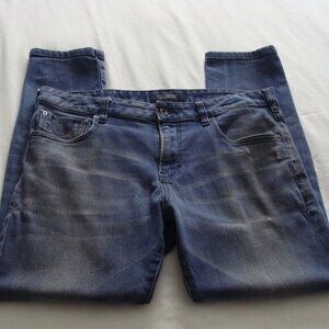 SCOTCH & SODA Med-Light DIRTY Wash DISTRESSED "SKIM TRUE BLUE" Jeans Sz 34 x 27*